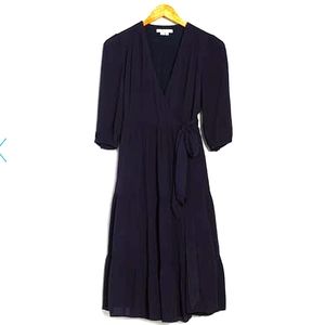 Boden "Aurora" navy blue viscose wrap dress sz 10